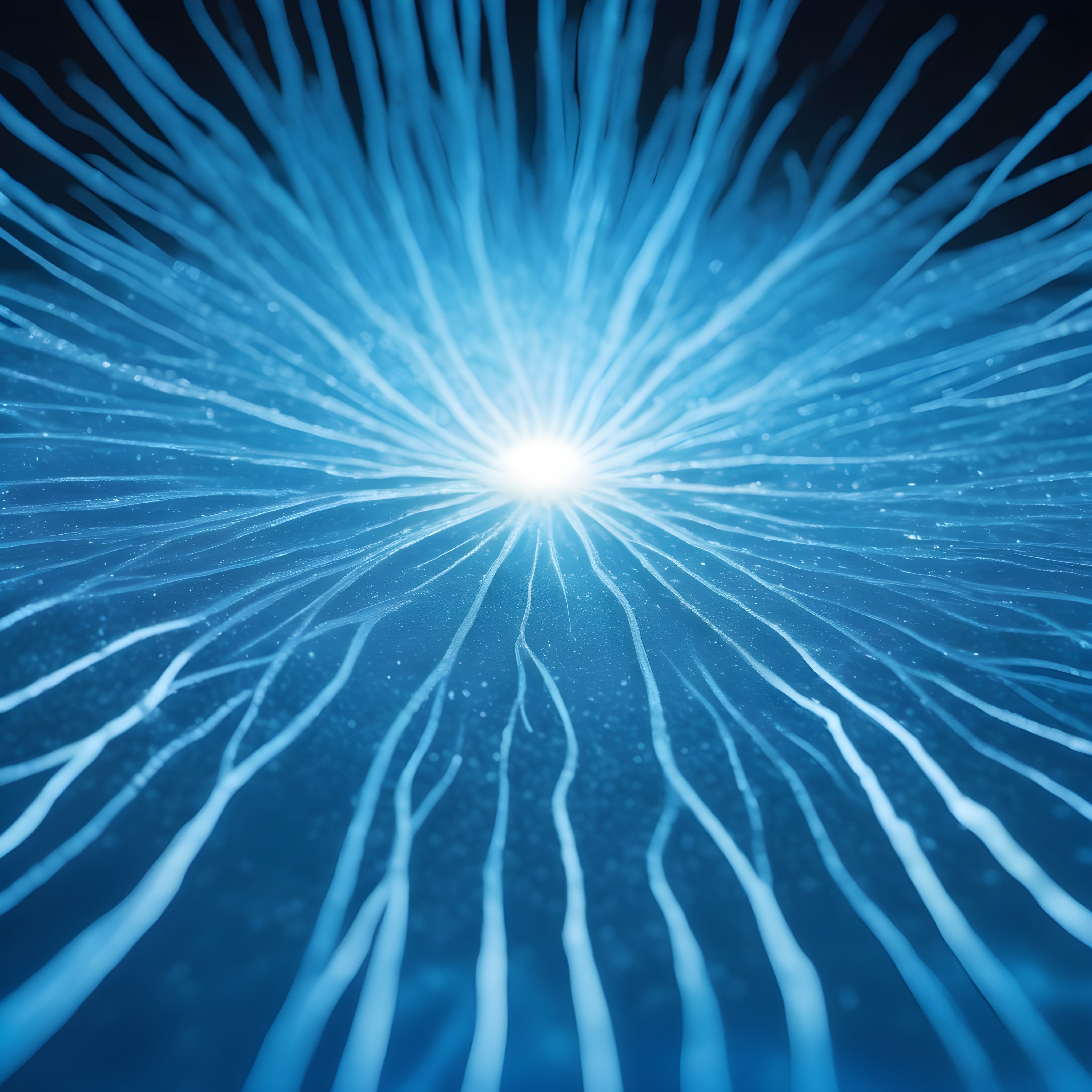 Glowing white light emits blue lines on dark background for ketogenic support, enhancing energy and mental clarity for optimal keto success.